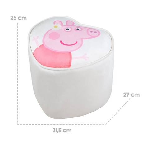 ROBA Pouf Bébé en Forme de Coeur Peppa Pig - Revêtement en Velours Doux - Beige / Motif Truie BEIGE 4 - vertbaudet enfant 