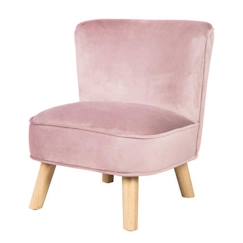 Chambre et rangement-Chambre-Chaise, tabouret, fauteuil-Fauteuil-ROBA Fauteuil Enfant en Velours Lil Sofa - Style Scandinave - Pieds en Bois Massif - Rose