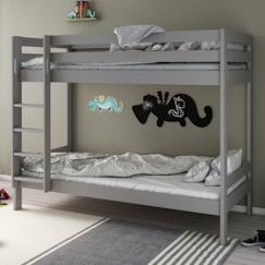 Lit superposé en pin gris 90x200 Basile  - vertbaudet enfant