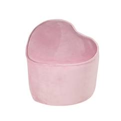 Puériculture-Pouf Enfant ROBA Lil Sofa en Velours - Forme Coeur - Rose