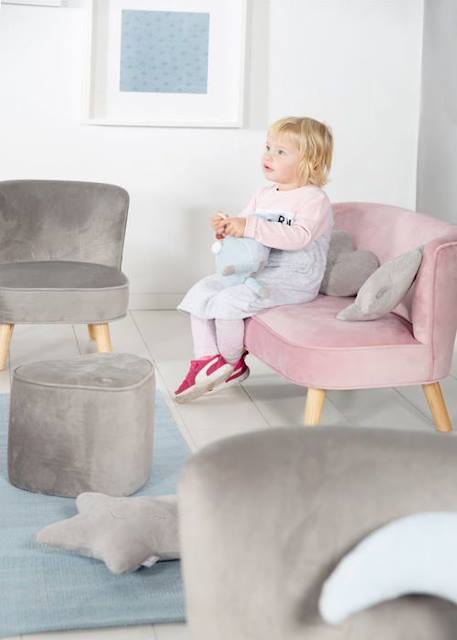 ROBA Canapé Enfant en Velours Lil Sofa - Style Scandinave - Pieds en Bois Massif - Rose ROSE 5 - vertbaudet enfant 