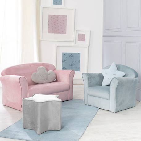 ROBA Mini Canapé Enfant en Velours Lil Sofa - Dossier Confortable avec Accoudoirs - Rose ROSE 5 - vertbaudet enfant 