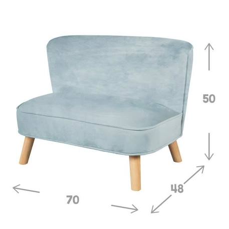 ROBA Canapé Enfant en Velours Lil Sofa - Style Scandinave - Pieds en Bois Massif - Bleu clair BLEU 3 - vertbaudet enfant 