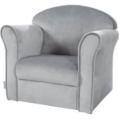 Chambre et rangement-Chambre-Chaise, tabouret, fauteuil-ROBA Fauteuil Bébé en Velours Lil Sofa - Fauteuil Club pour Enfant - Assise Confortable - avec Accoudoirs - Gris