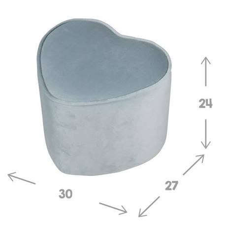 ROBA Pouf Enfant 'Lil Sofa' Confortable en Velours - Forme Coeur - Bleu clair BLEU 3 - vertbaudet enfant 