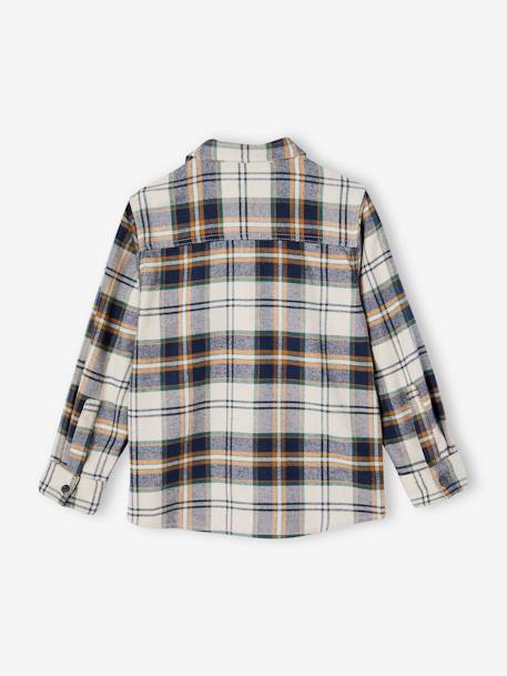 Chemise à carreaux en flanelle garçon bleu ardoise+bleu nuit+carreaux blanc 13 - vertbaudet enfant 