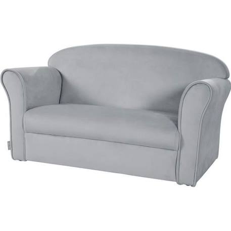 ROBA Mini Canapé Enfant en Velours Lil Sofa - Dossier Confortable avec Accoudoirs - Gris GRIS 1 - vertbaudet enfant 