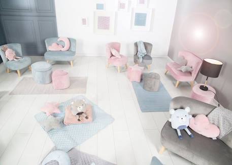 ROBA Pouf Enfant 'Lil Sofa' Confortable en Velours - Forme Coeur - Gris GRIS 5 - vertbaudet enfant 