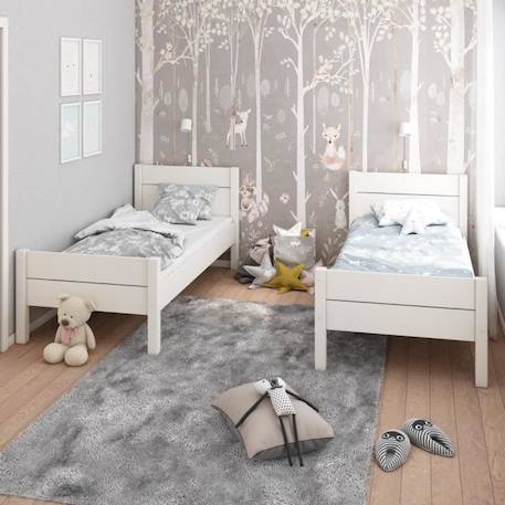 Lit superposé en pin blanc et bois 90x200 H153 Achille BLANC 4 - vertbaudet enfant 