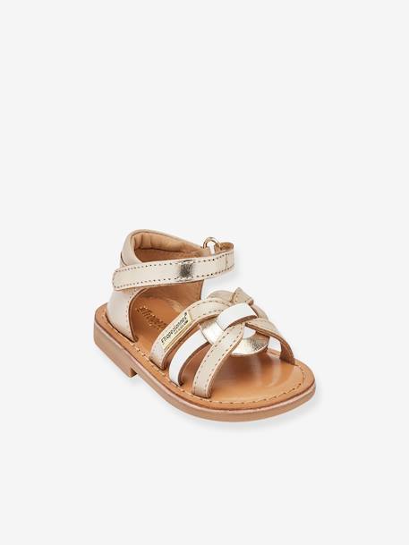 Sandales cuir bébé Badari LES TROPEZIENNES® PAR M. BELARBI beige doré+beige imprimé 1 - vertbaudet enfant 