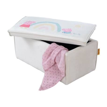 ROBA Banc Coffre à Jouets Peppa Pig pour Enfant en Bois et Velours - Meuble de Rangement 2 en 1 - Beige / Motif Cochon BEIGE 1 - vertbaudet enfant 