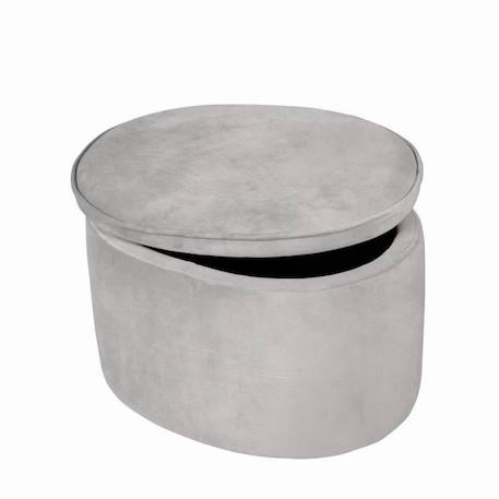 ROBA Pouf Coffre Enfant 'Lil Sofa' Confortable en Velours - Gris argenté GRIS 1 - vertbaudet enfant 