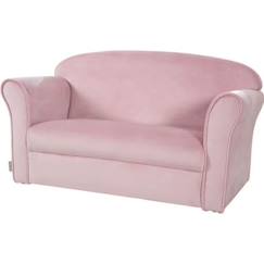 Chambre et rangement-ROBA Mini Canapé Enfant en Velours Lil Sofa - Dossier Confortable avec Accoudoirs - Rose