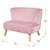 ROBA Canapé Enfant en Velours Lil Sofa - Style Scandinave - Pieds en Bois Massif - Rose ROSE 3 - vertbaudet enfant 