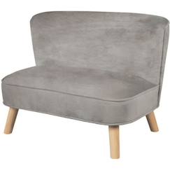 Chambre et rangement-ROBA Canapé Enfant en Velours Lil Sofa - Style Scandinave - Pieds en Bois Massif - Gris