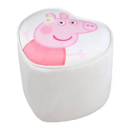 ROBA Pouf Bébé en Forme de Coeur Peppa Pig - Revêtement en Velours Doux - Beige / Motif Truie BEIGE 1 - vertbaudet enfant 