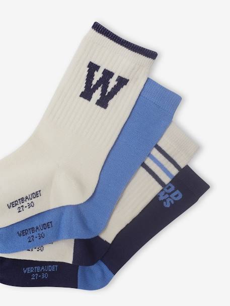 Lot de 4 paires de mi-chaussettes garçon bleu azur 2 - vertbaudet enfant 