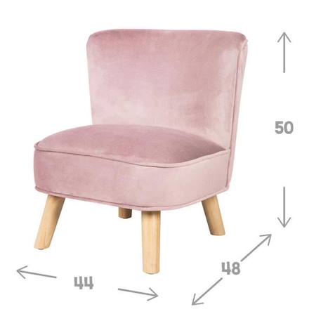 ROBA Fauteuil Enfant en Velours Lil Sofa - Style Scandinave - Pieds en Bois Massif - Rose ROSE 3 - vertbaudet enfant 