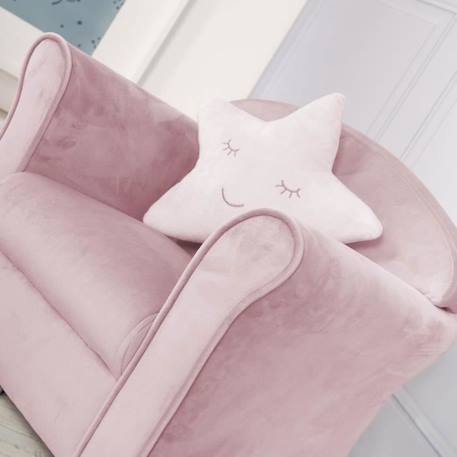 ROBA Fauteuil Bébé en Velours Lil Sofa - Fauteuil Club pour Enfant - Assise Confortable - avec Accoudoirs - Rose ROSE 4 - vertbaudet enfant 