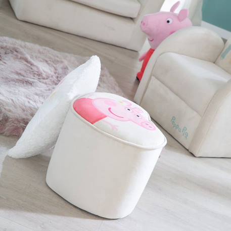 ROBA Pouf Bébé en Forme de Coeur Peppa Pig - Revêtement en Velours Doux - Beige / Motif Truie BEIGE 6 - vertbaudet enfant 