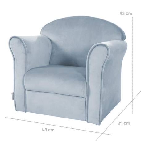 ROBA Fauteuil Bébé en Velours Lil Sofa - Fauteuil Club pour Enfant - Assise Confortable - avec Accoudoirs - Bleu Clair BLEU 3 - vertbaudet enfant 