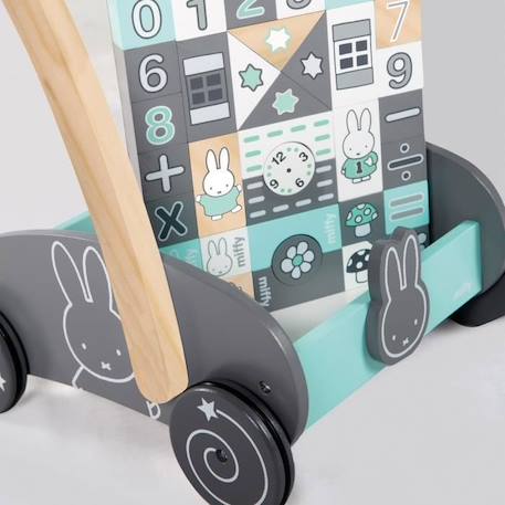 Trotteur en bois ROBA - Miffy® - Avec 35 pièces de Blocs de Construction - Vert - Gris - Mixte GRIS 2 - vertbaudet enfant 