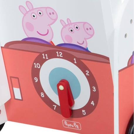 Trotteur Bébé Peppa Pig - Bus et Chariot Enfant - Horloge Boulier et Éléments à Tourner - Bois Rose - Blanc ROSE 2 - vertbaudet enfant 