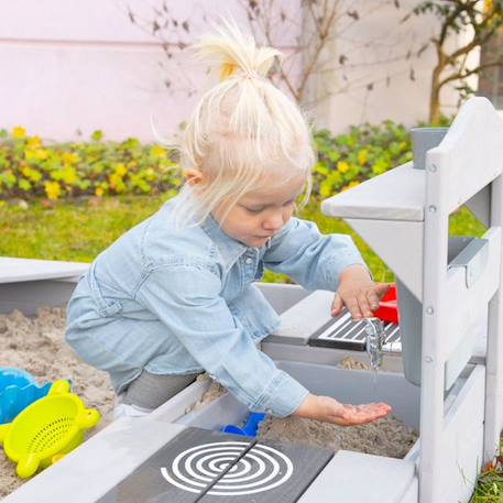 ROBA Jeu Cuisine Enfant pour Extérieur - Jouet d'Imitation avec Bac Amovible et Accessoires - Bois Massif Gris Clair GRIS 5 - vertbaudet enfant 