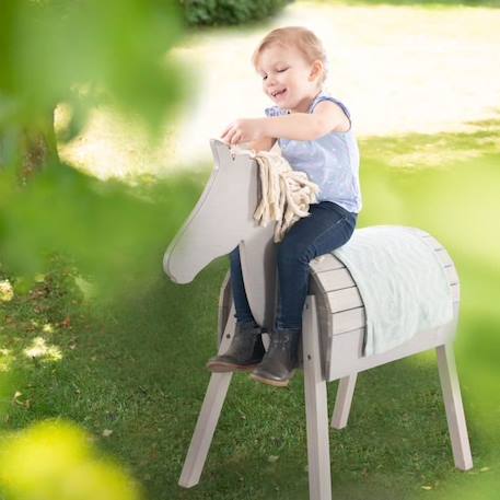 ROBA Cheval d'Extérieur en Bois Massif pour Enfant - sans Bascule - Cheval de Jeu en Gris GRIS 2 - vertbaudet enfant 