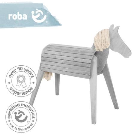 ROBA Cheval d'Extérieur en bois massif pour Enfant - Gris GRIS 6 - vertbaudet enfant 