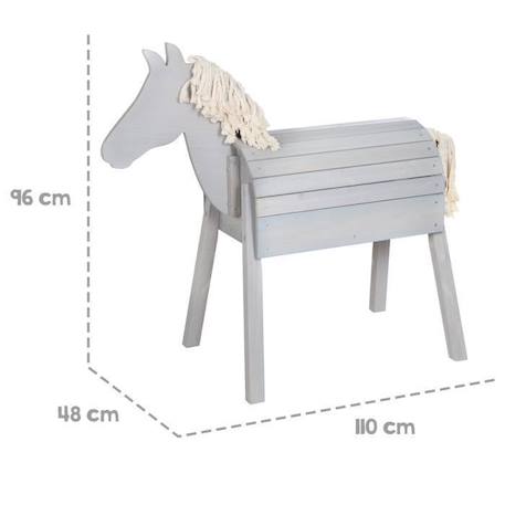 ROBA Cheval d'Extérieur en Bois Massif pour Enfant - sans Bascule - Cheval de Jeu en Gris GRIS 3 - vertbaudet enfant 