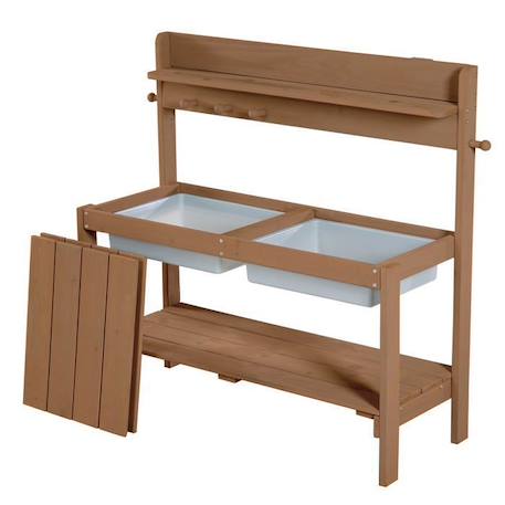 Table Sable et Eau pour Enfants - ROBA - Outdoor+ Fun - Bois Teck Résistant aux Intempéries MARRON 5 - vertbaudet enfant 