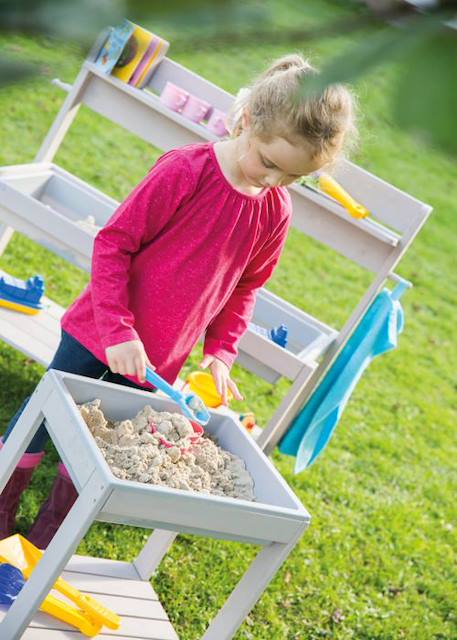 Table Sable et Eau pour Enfants 'Tiny' Outdoor en Bois Massif Résistant aux Intempéries - ROBA - Gris GRIS 6 - vertbaudet enfant 