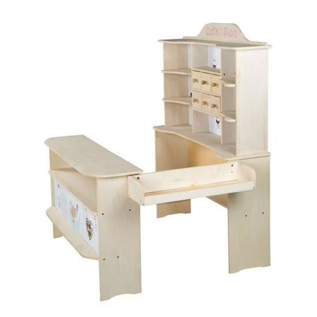 Jouet d'imitation - ROBA - Marchande en bois Café & Shop - Beige - Mixte - 3 ans+ BLANC 3 - vertbaudet enfant 