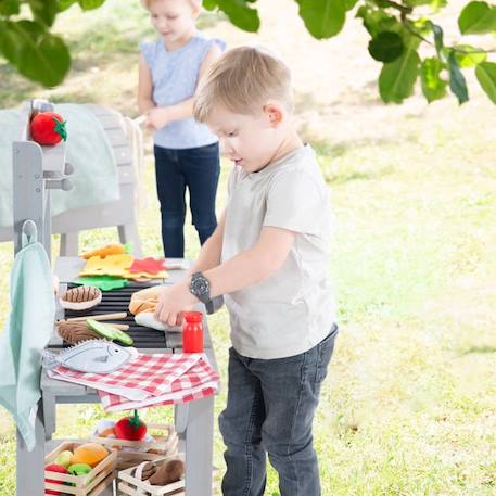 Cuisine d'Extérieur pour Enfants BBQ en Bois Massif - ROBA - Gris - Résistante aux Intempéries GRIS 6 - vertbaudet enfant 