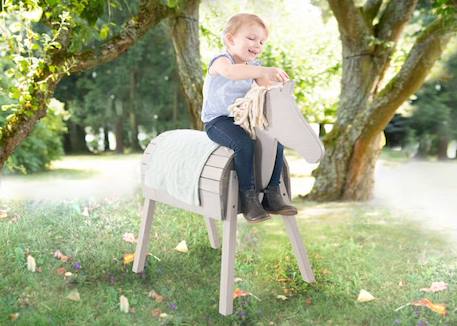 ROBA Cheval d'Extérieur en Bois Massif pour Enfant - sans Bascule - Cheval de Jeu en Gris GRIS 5 - vertbaudet enfant 