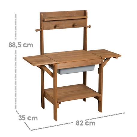 Table Sable et Eau en Bois Massif ROBA - Midi - Résistant aux Intempéries - Teck MARRON 3 - vertbaudet enfant 