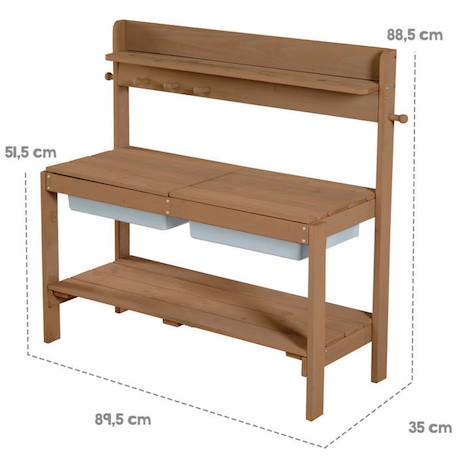 Table Sable et Eau pour Enfants - ROBA - Outdoor+ Fun - Bois Teck Résistant aux Intempéries MARRON 4 - vertbaudet enfant 