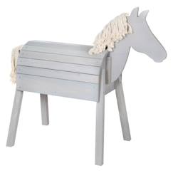 Jouet-Jeux de plein air-Jeux de jardin-ROBA Cheval d'Extérieur en Bois Massif pour Enfant - sans Bascule - Cheval de Jeu en Gris