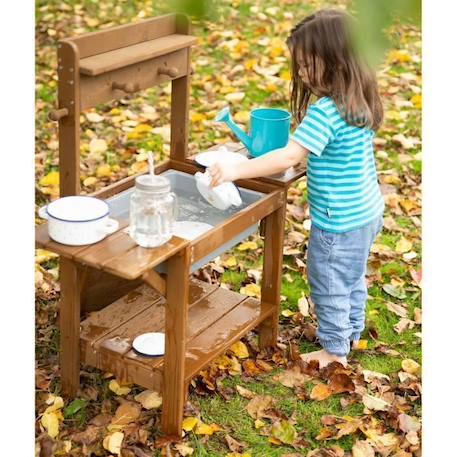 Table Sable et Eau en Bois Massif ROBA - Midi - Résistant aux Intempéries - Teck MARRON 2 - vertbaudet enfant 