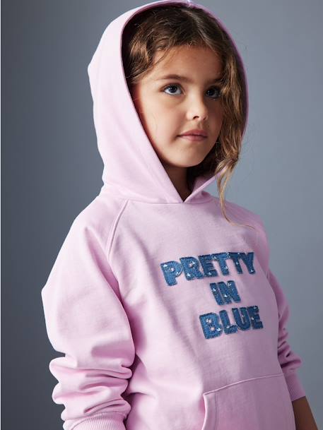 Sweat long à capuche fille mauve 2 - vertbaudet enfant 