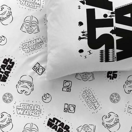 Parure de lit imprimée 100% coton, STAR WARS HOME TROUP. Taille : 140x200 cm BLANC 2 - vertbaudet enfant 