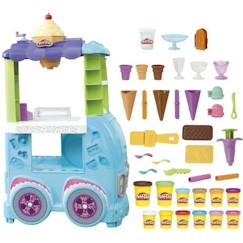 PlayDoh Camion de glace géant, Coffret Kitchen Creations, 27 accessoires, 12 pots de pâte à modeler, sons réalistes, dès 3 ans  - vertbaudet enfant