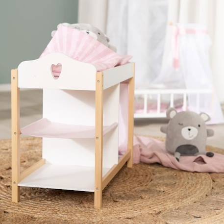 ROBA Table à langer pour Poupée 2 en 1 Scarlett + Matelas - Lit Combiné de Poupée avec Rangement - Blanc / Naturel BLANC 2 - vertbaudet enfant 