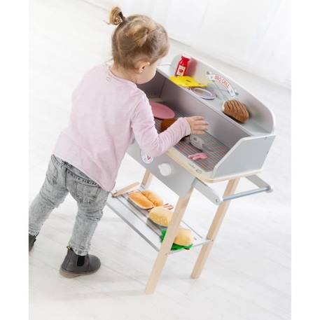 Jouet Barbecue en Bois - ROBA - 14 pièces d'Accessoires en Peluche GRIS 4 - vertbaudet enfant 