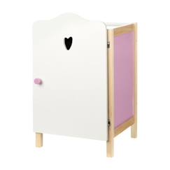 Armoire de Poupée Scarlett - ROBA - Rangement pour Vêtements et Accessoires de Poupées - Bois Blanc / Rose  - vertbaudet enfant