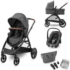 MAXI-COSI Poussette 3 en 1 ZeliaS iSize-Nacelle+Siège auto Cabriofix S iSize+Sac à langer+habillage pluie.De naissance jusqu'à 22Kg  - vertbaudet enfant