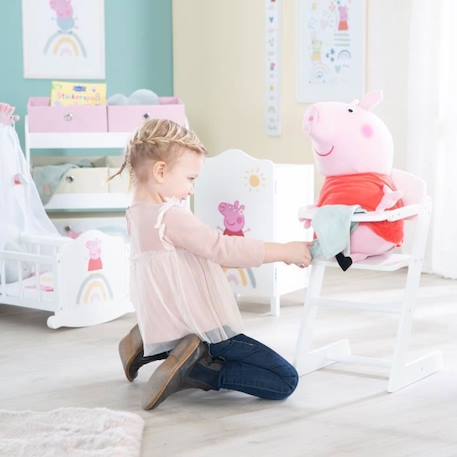 Chaise Haute en Bois Peppa Pig - Roba - Motif Truie - Blanc - Rose BLANC 2 - vertbaudet enfant 