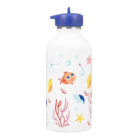 Gourde enfant Acier inoxydable - Facile à nettoyer - Gourde réutilisable - Contenance 300ml - 17 cm x 6,5 cm - Petit poisson rouge BLEU 1 - vertbaudet enfant 