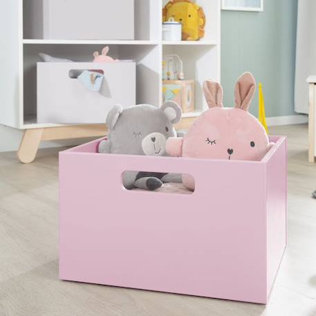 ROBA Casier de Rangement en Bois pour Chambre d'Enfant - Bac pour Jouets et Déco avec Poignées - Rose ROSE 5 - vertbaudet enfant 